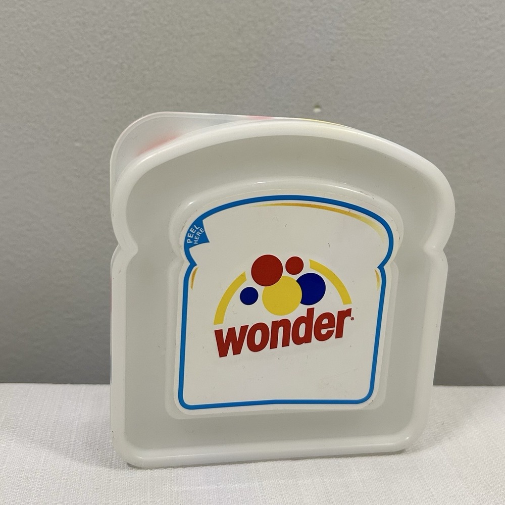 Vintage Wonder Bread Shaped‎ Sandwich Keeper Storage Container Logo Lunchbox
